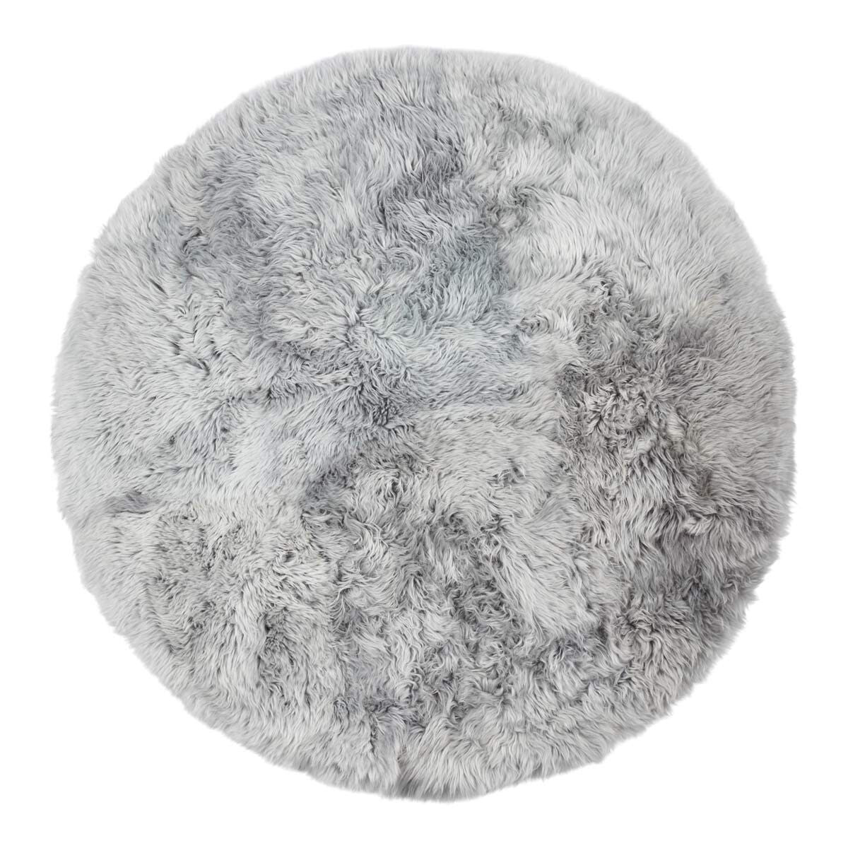 Tapis design en laine et peau de mouton | Ø140 cm