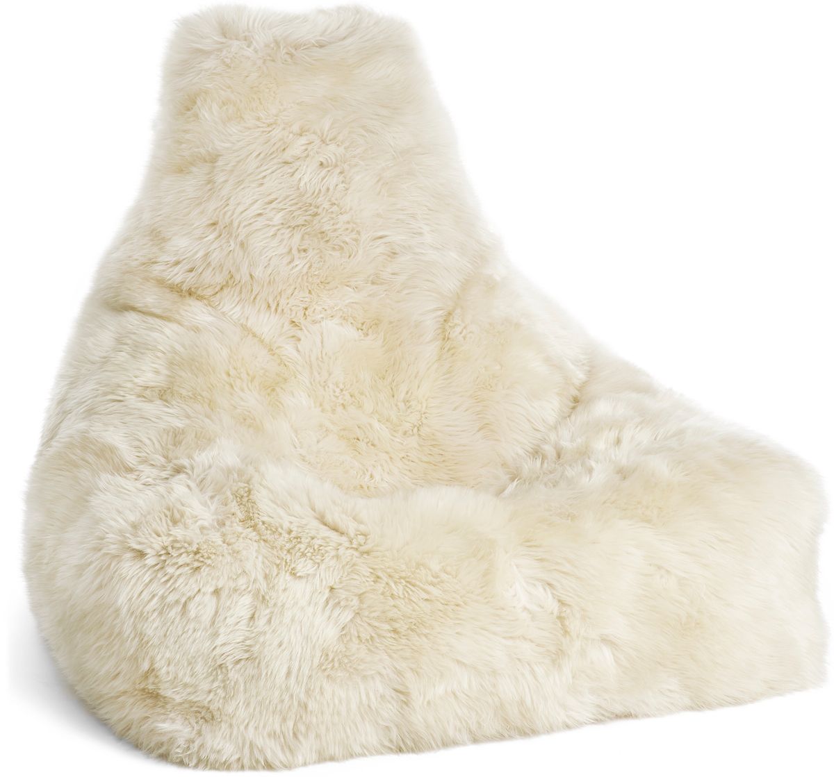 Fauteuil pouf en peau de mouton | Laine longue