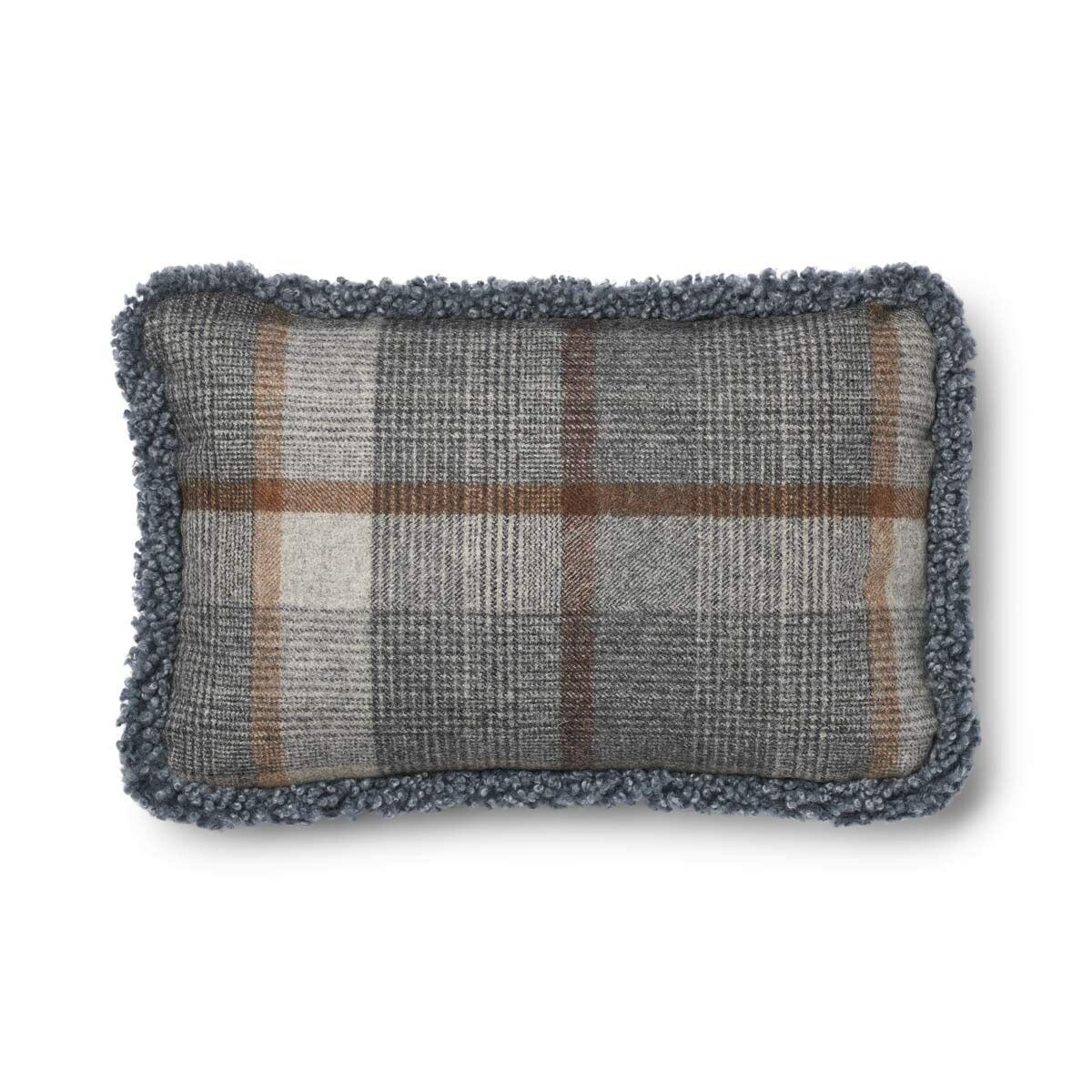 Coussin en laine | double face | garniture SW | 52x52 cm | 34x52 cm Glencheck-Gris/Gris clair
