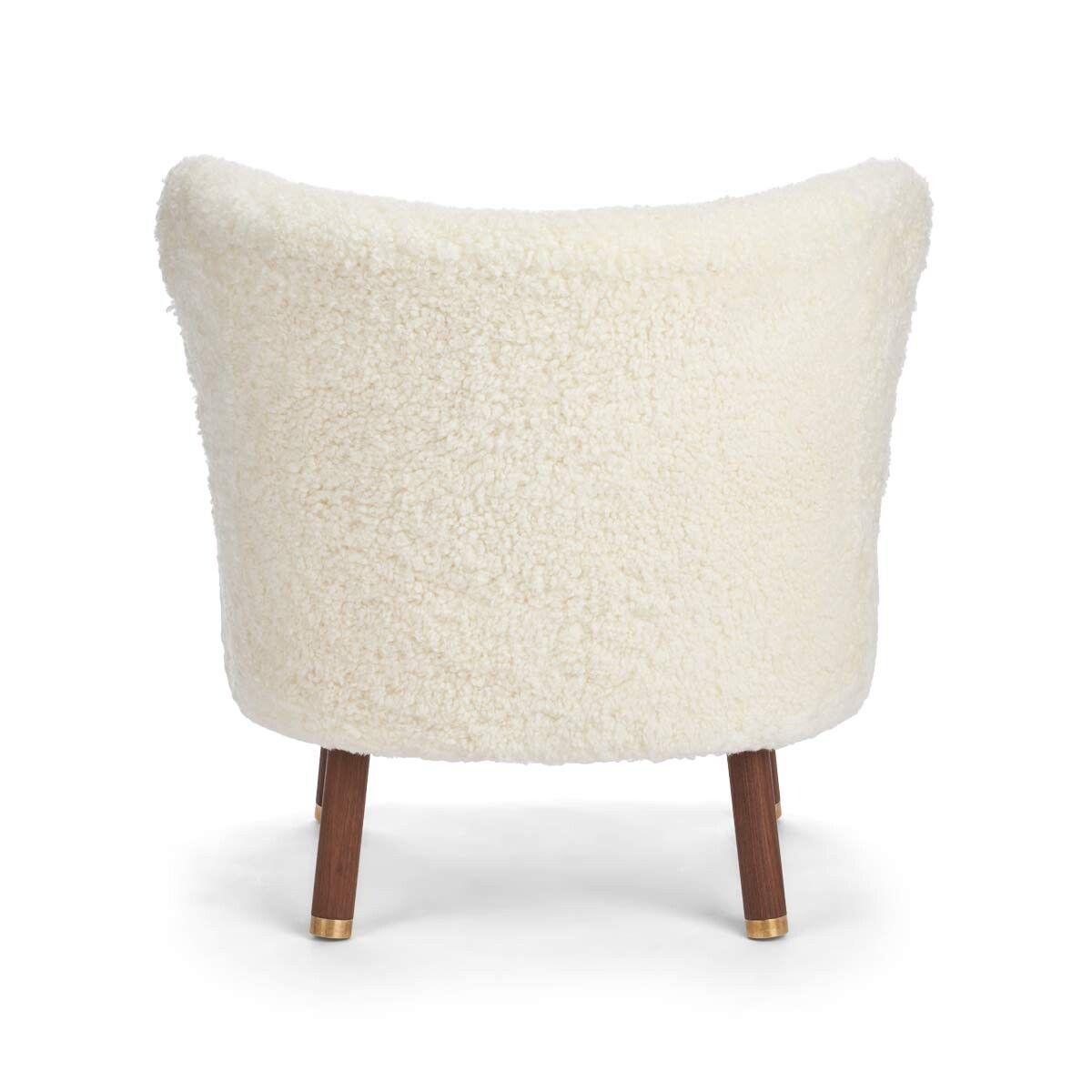 Fauteuil lounge Emil | Laine courte Ivoire