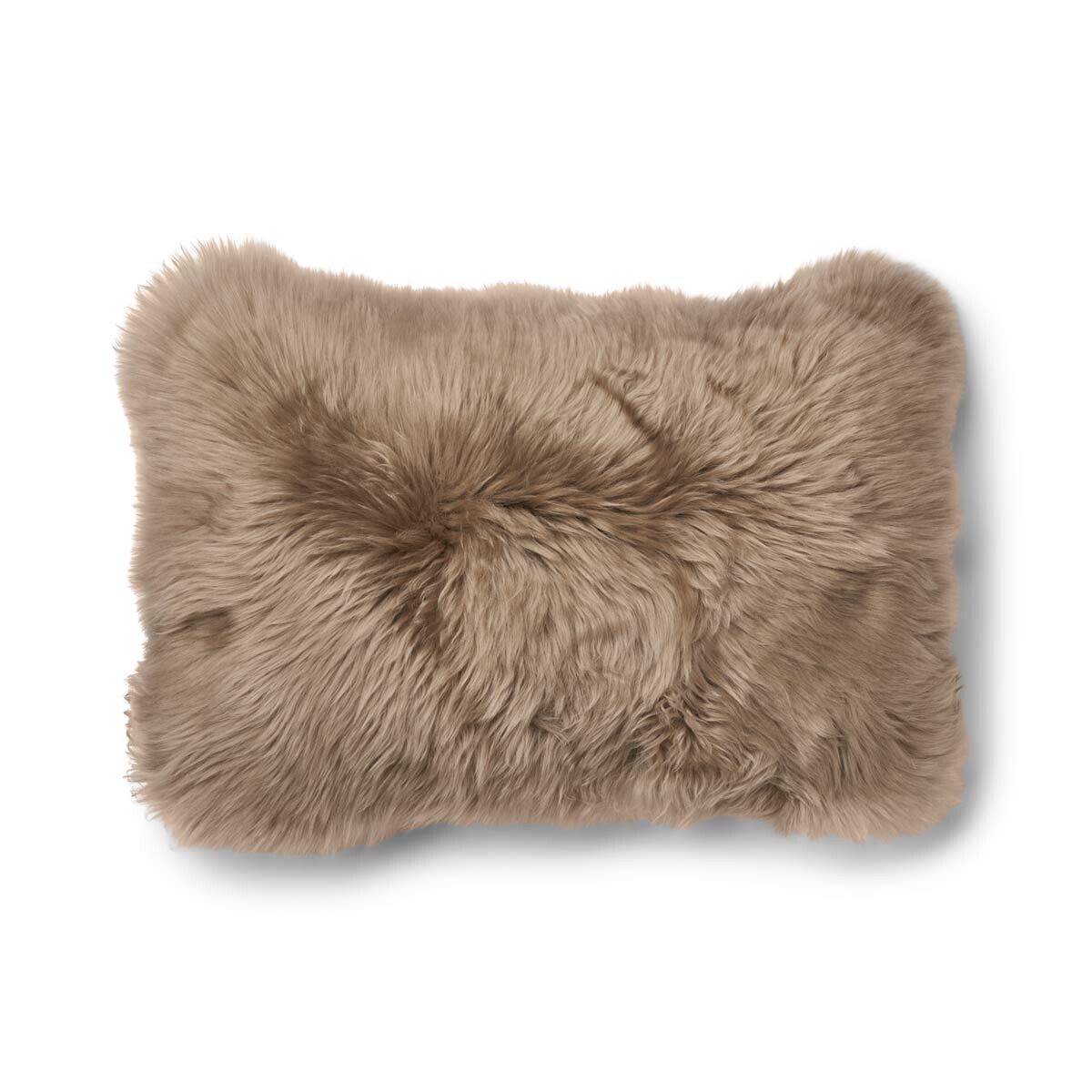Coussin en peau de mouton longue laine - 52x52 cm | 34x52 cm Beige/Taupe