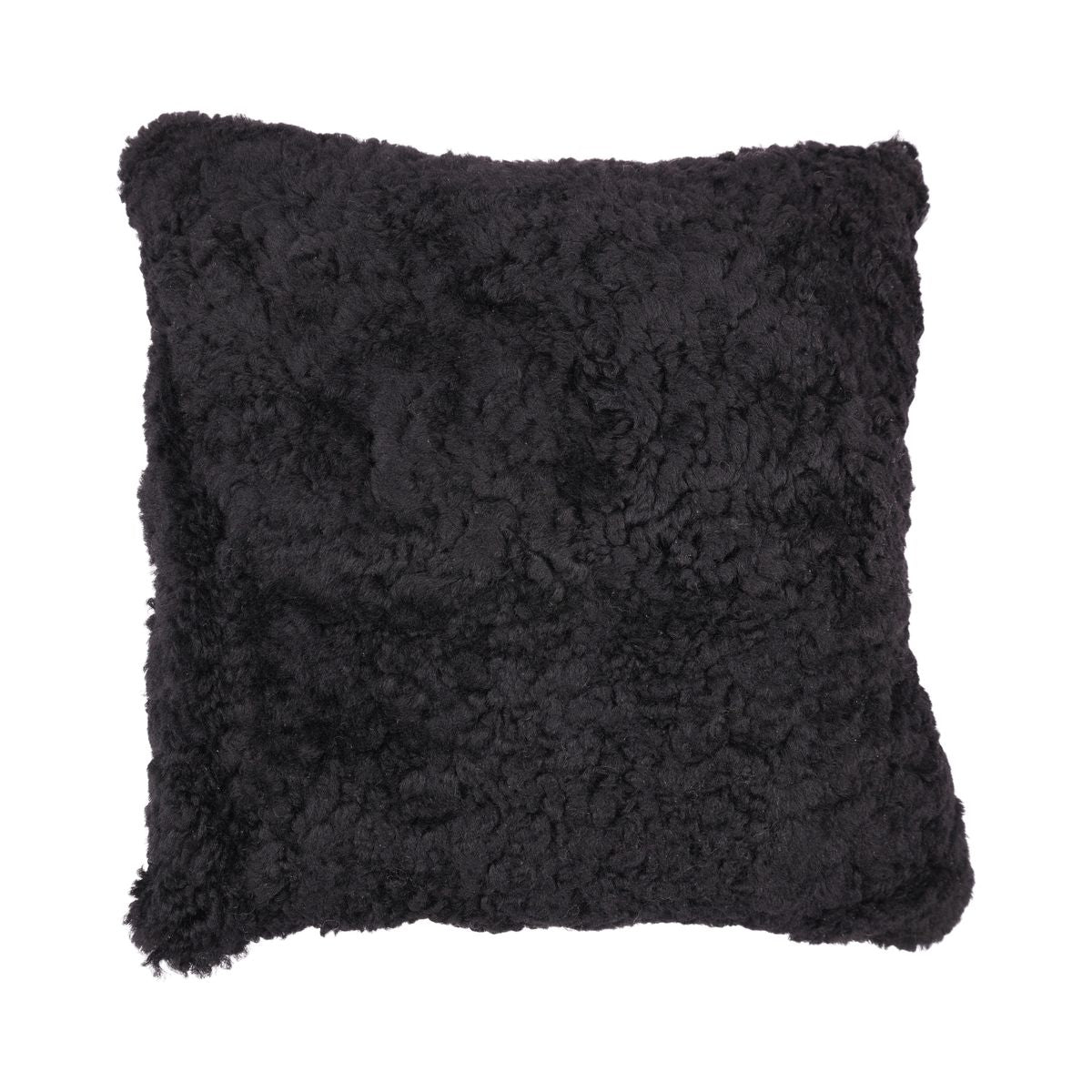 Coussin en peau de mouton | Laine courte | Nouvelle-Zélande | 40x40 cm Noir