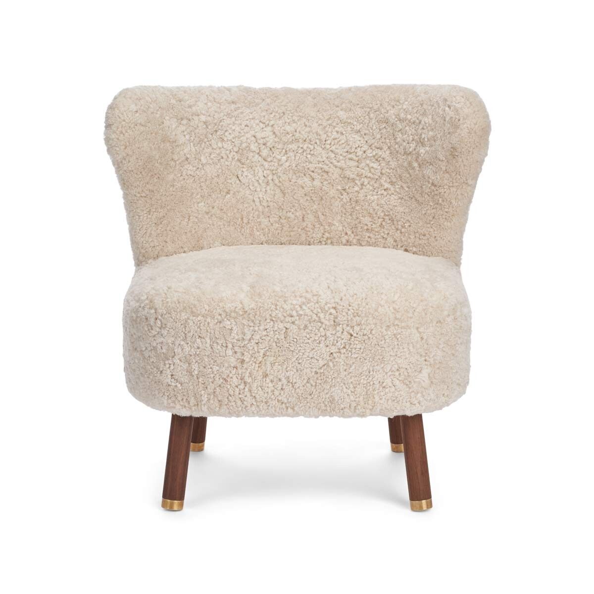 Fauteuil lounge Emil | Laine courte Perle