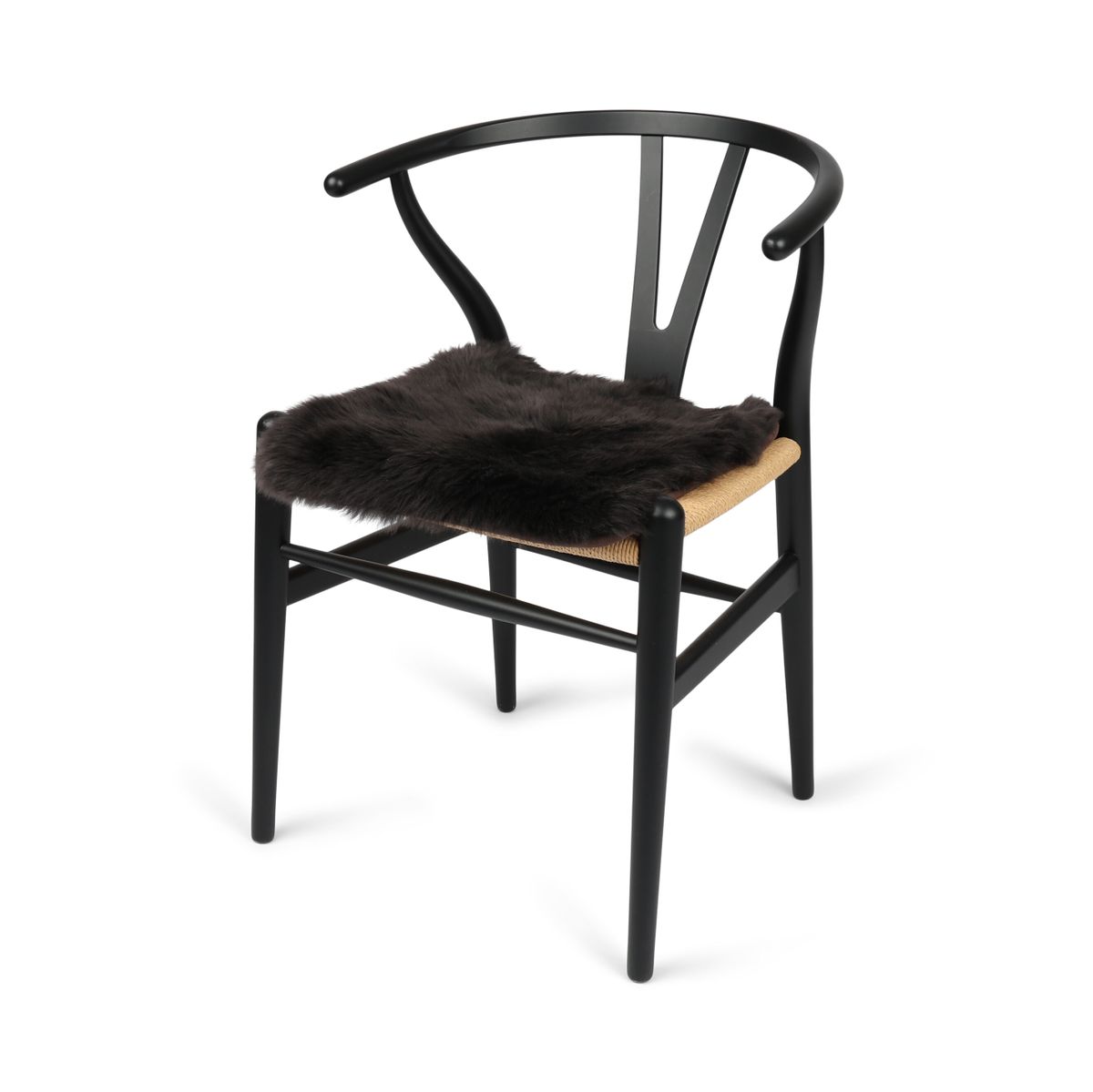 Dessus de siège avec envers | Laine longue | Nouvelle-Zélande | 40 × 40 cm Chocolat