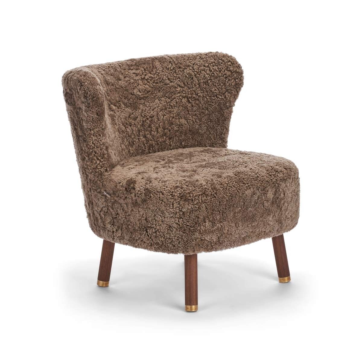 Emil Lounge Chair | Brass | Short Wool