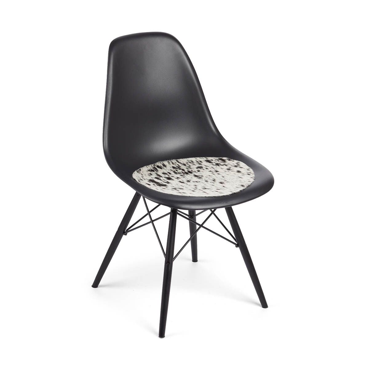 Dessus de siège en cuir de veau | Ø37 cm Sel/Poivre/Noir/Blanc