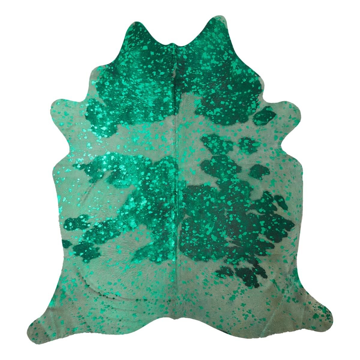 Tapis en peau de vache | Vert brillant | 3,95 sqm