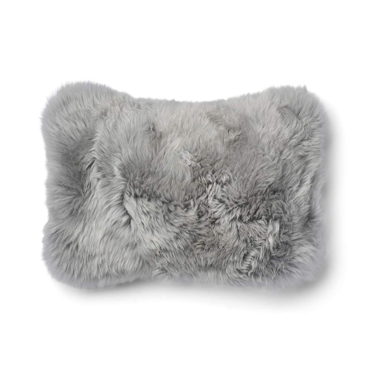 Coussin une face | Laine longue | 52×52 cm | 34x52 cm Glencheck-Gris/Gris clair