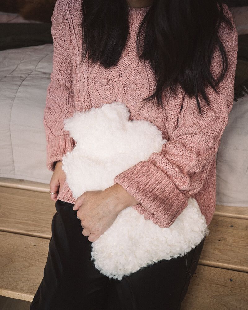 Sheepskin Hot Water Bottle Ivory