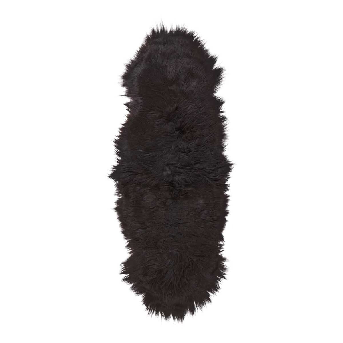 Peau de mouton islandaise | Laine longue | 180 cm Noirâtre