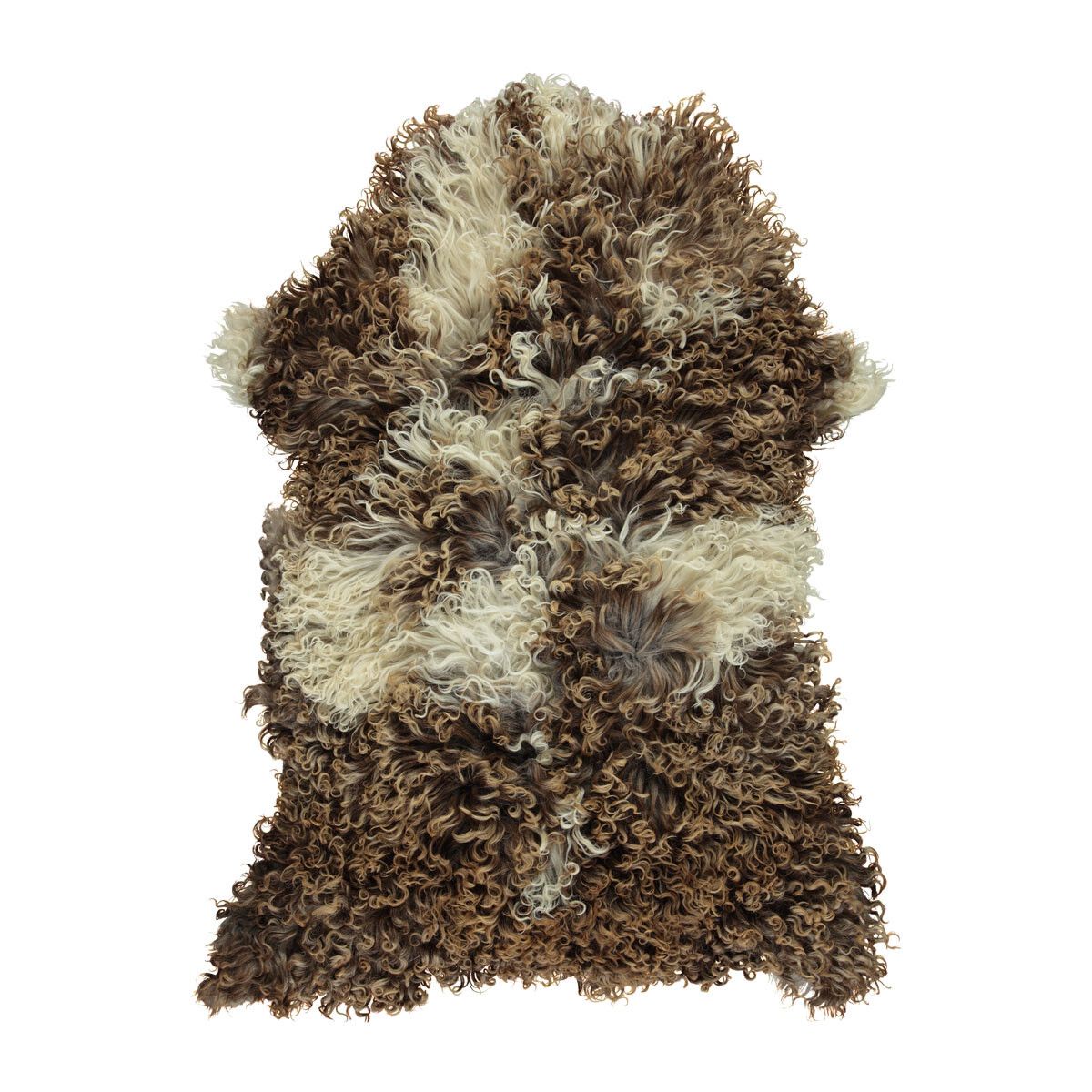 Peau de mouton bouclée | Autriche | Couleurs naturelles | 90 cm Mélange / tacheté