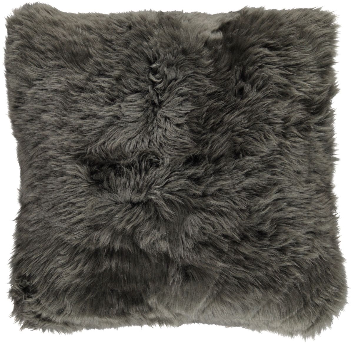 Coussin en peau de mouton longue laine | 35x35 cm Vert Haie