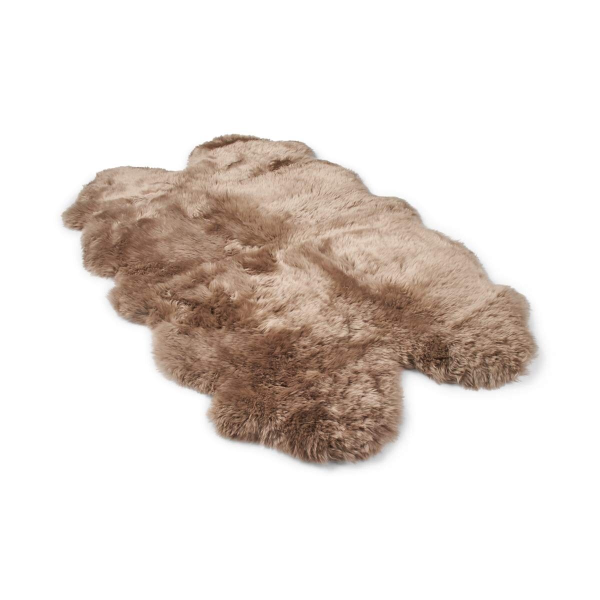 Tapis en peau de mouton mérinos | Laine longue | 170 × 110 cm Taupe