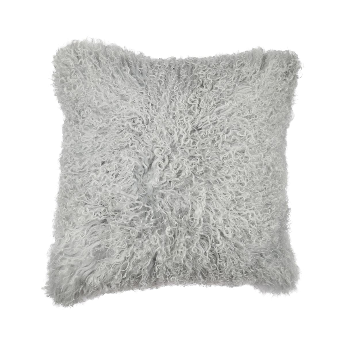 Coussin en peau de mouton tibétain | 50x50 cm Gris Léger