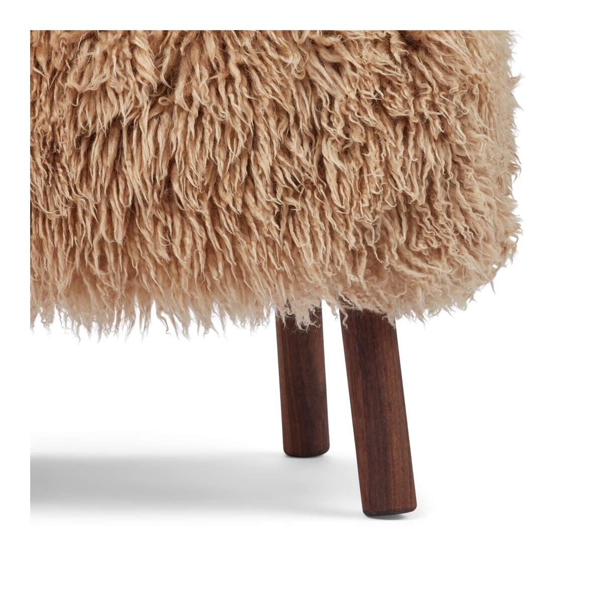Repose-pieds Emily | Peau de mouton  | Laine longue Miel