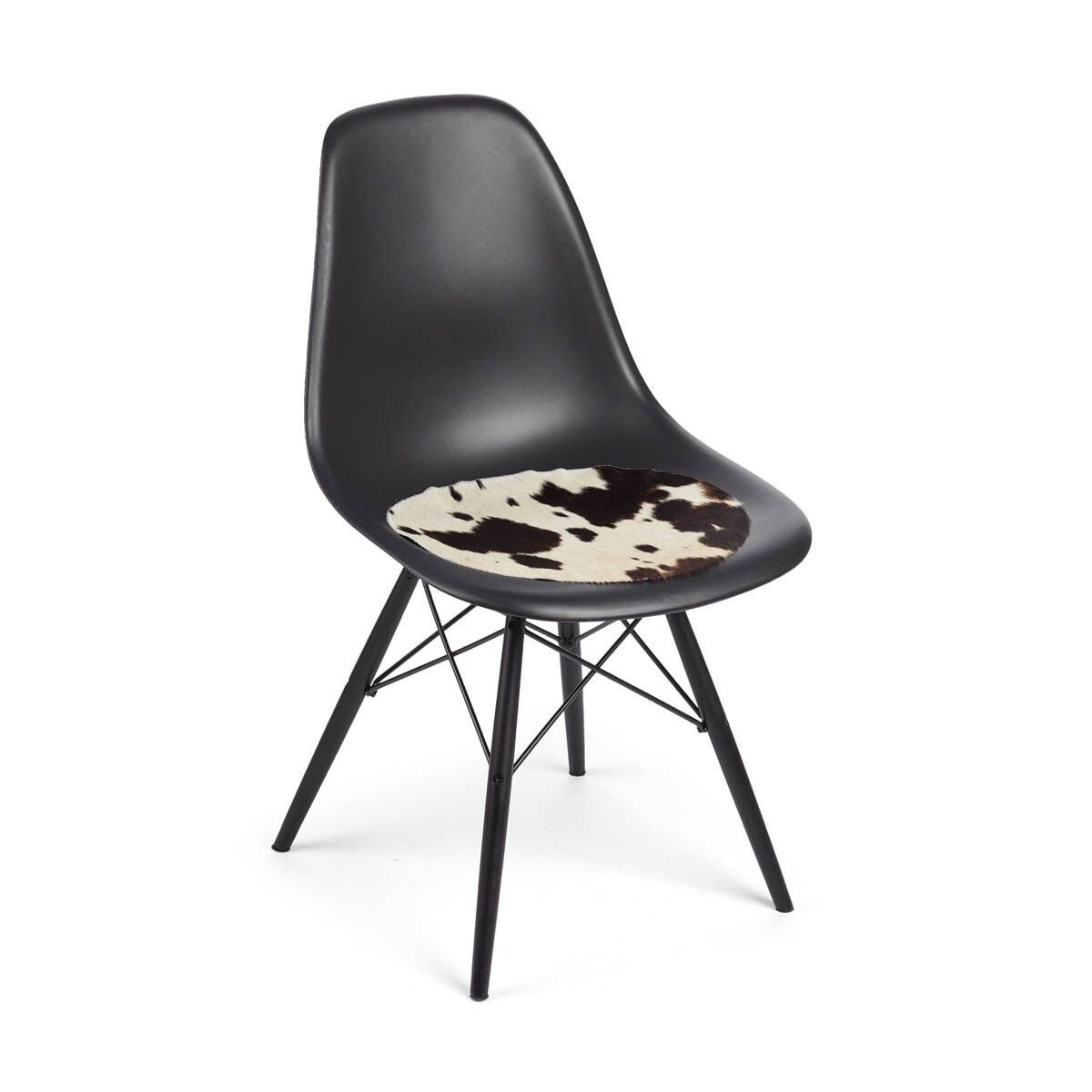 Dessus de siège en cuir de veau | Ø37 cm Sel/Poivre/Noir/Blanc