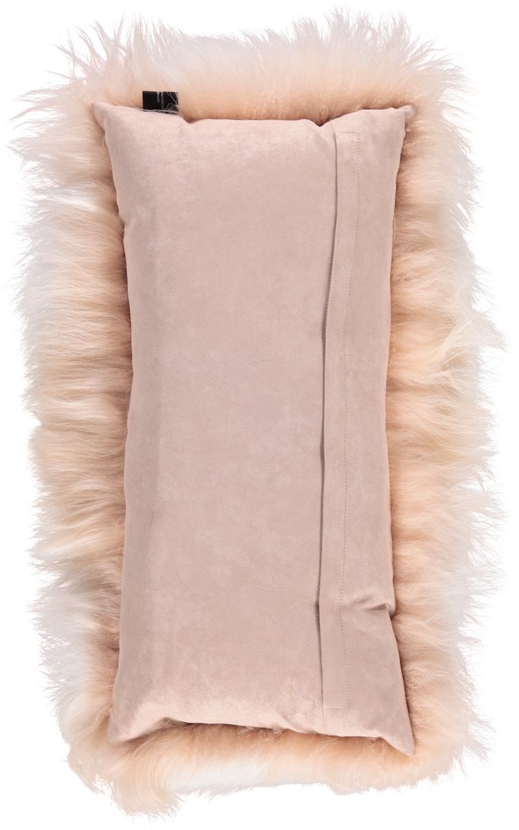 Coussin en cachemire bouclé - 28x56 cm Blanc Chaud