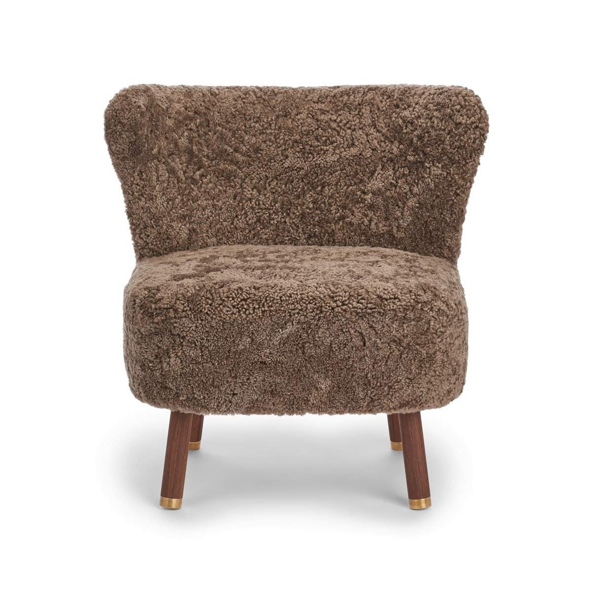 Fauteuil lounge Emil | Laine courte Taupe