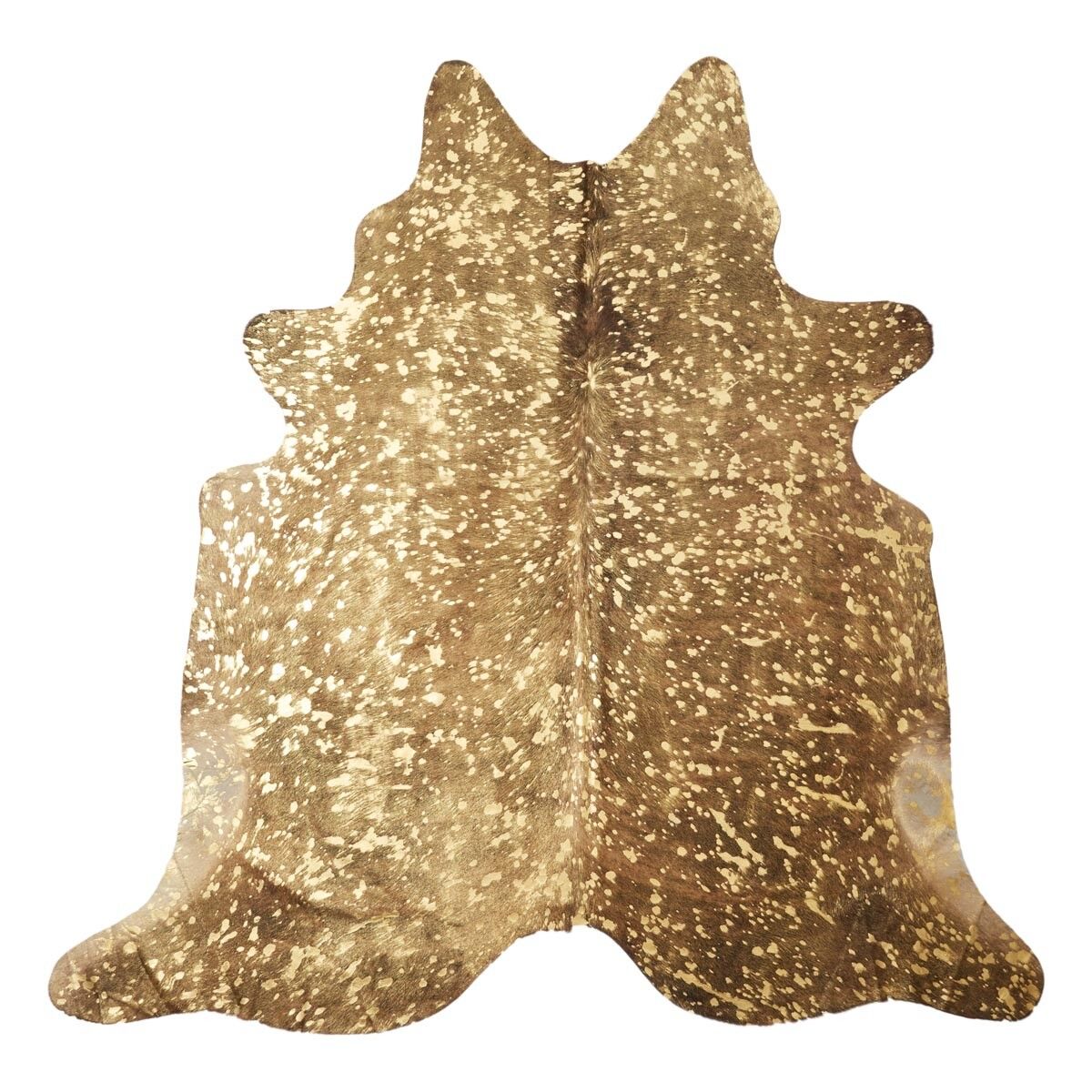 Tapis en peau de vache | Beige doré | 3,41 sqm