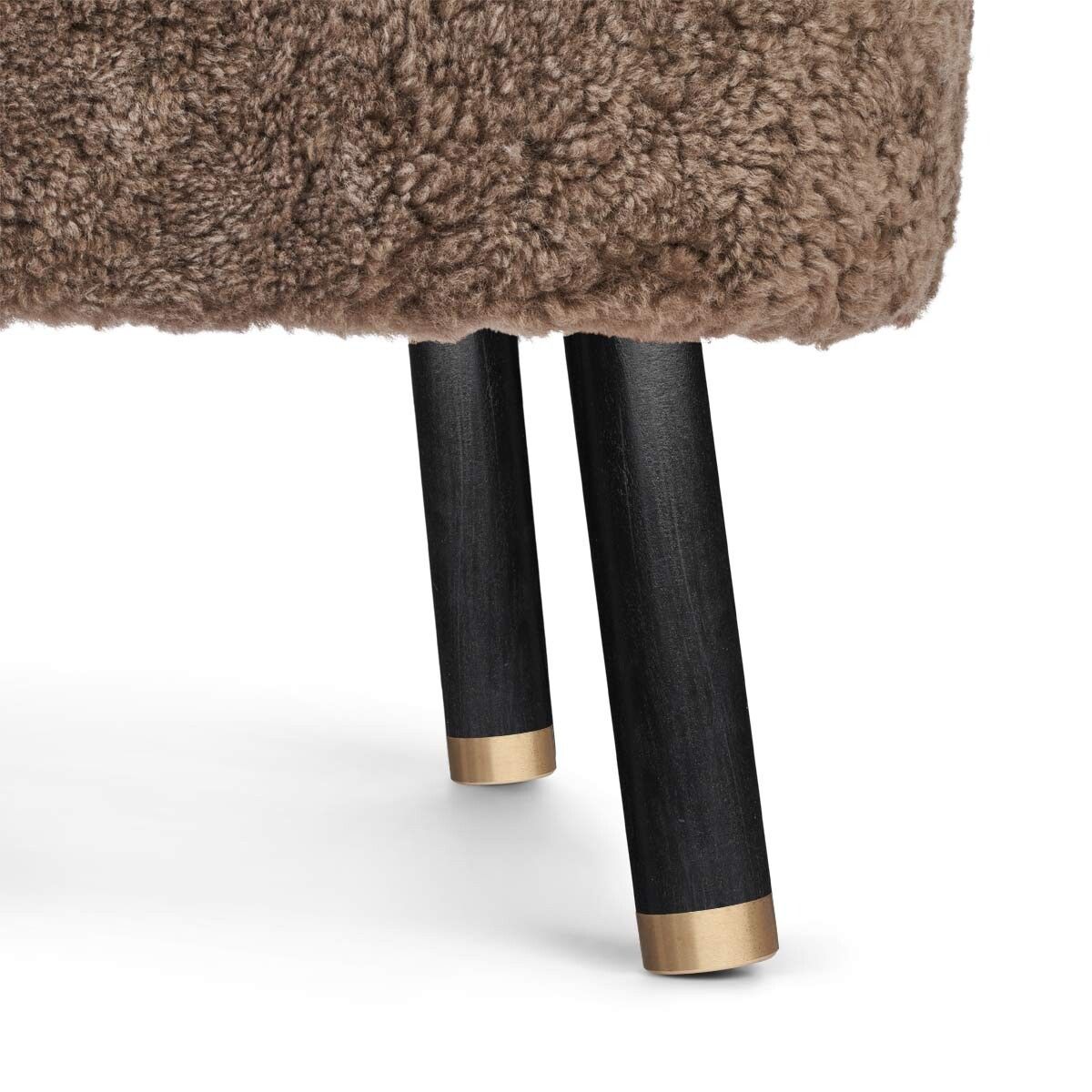 Fauteuil lounge Emil | Laine courte Taupe