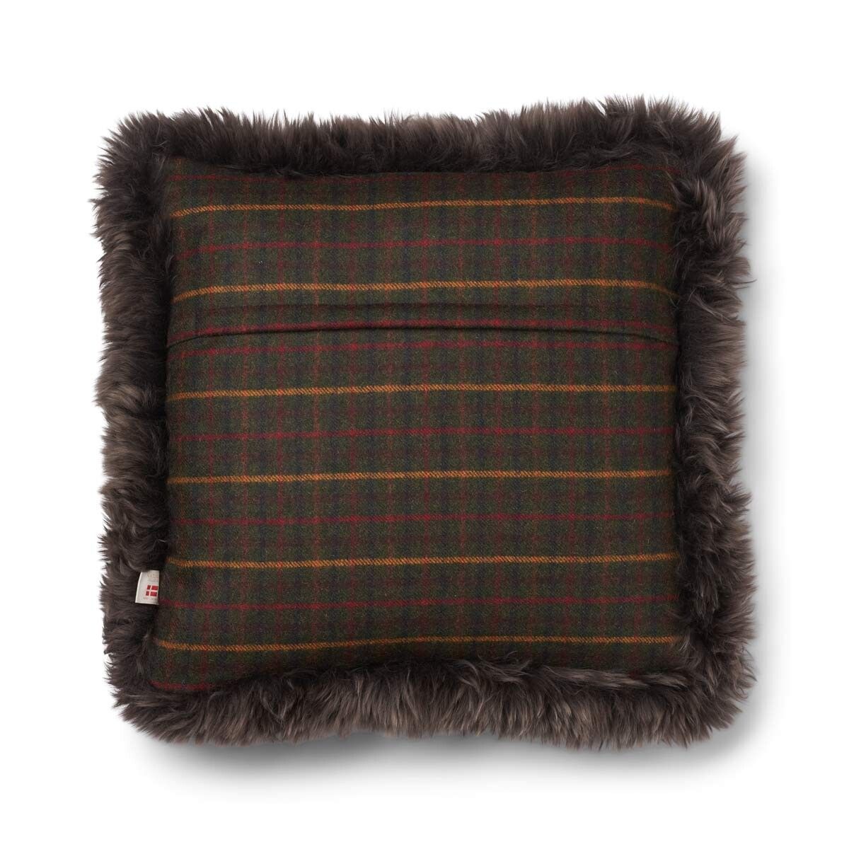 Coussin en laine | double face | garniture LW | 52x52 cm Sapin Kilberry-Vert foncé/Noyer