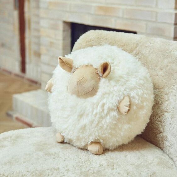 Coussin mouton mignon Ø26 Noir/Blanc