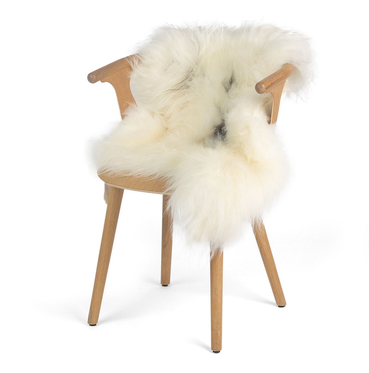 Peau de mouton islandaise | Laine longue | 90 cm Noir/Blanc