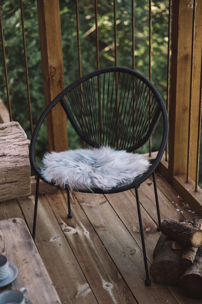 Dessus de siège premium | Laine longue | Nouvelle-Zélande | Ø34 cm Gris Léger