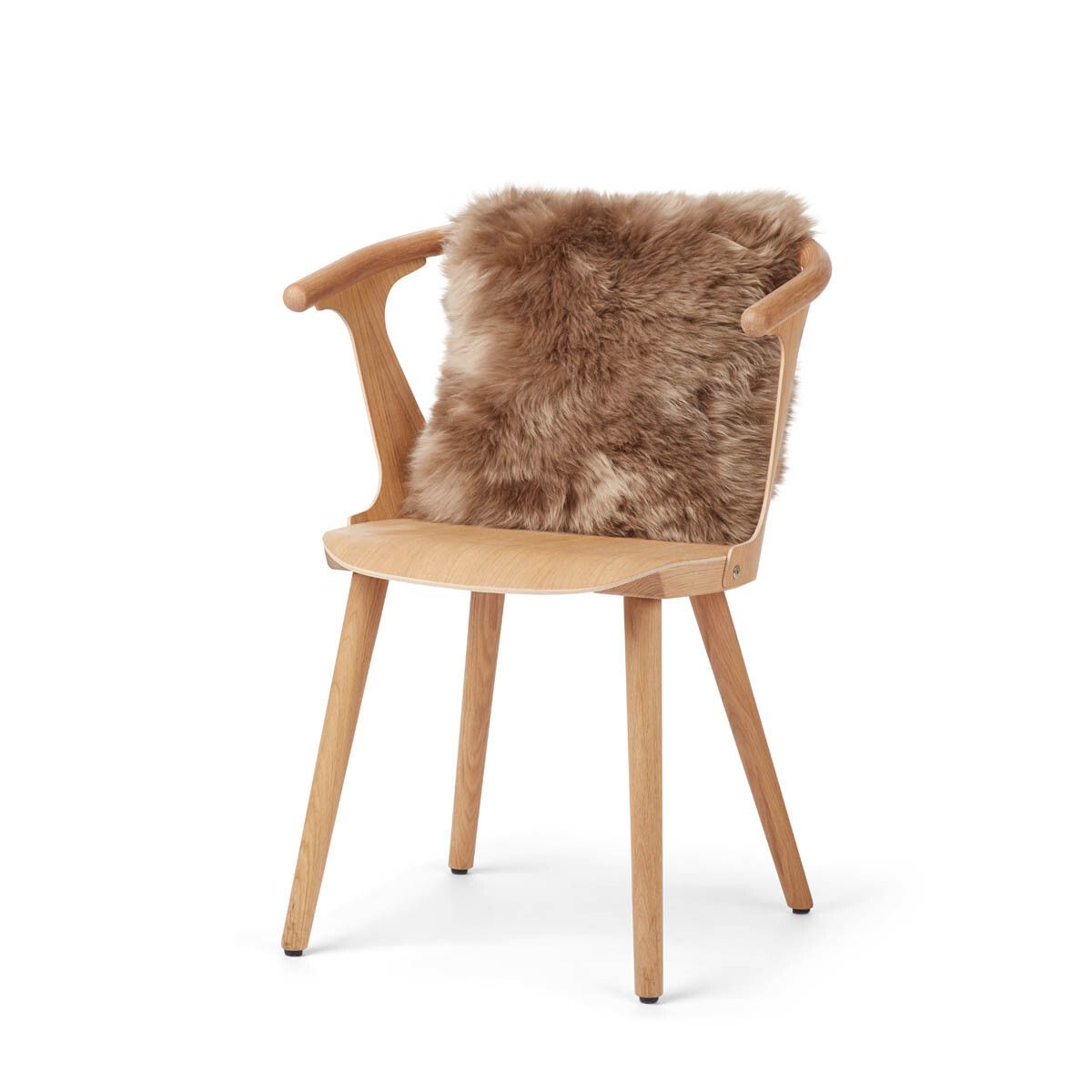 Coussin en peau de mouton | Laine longue | Nouvelle-Zélande | 40x40 cm Taupe