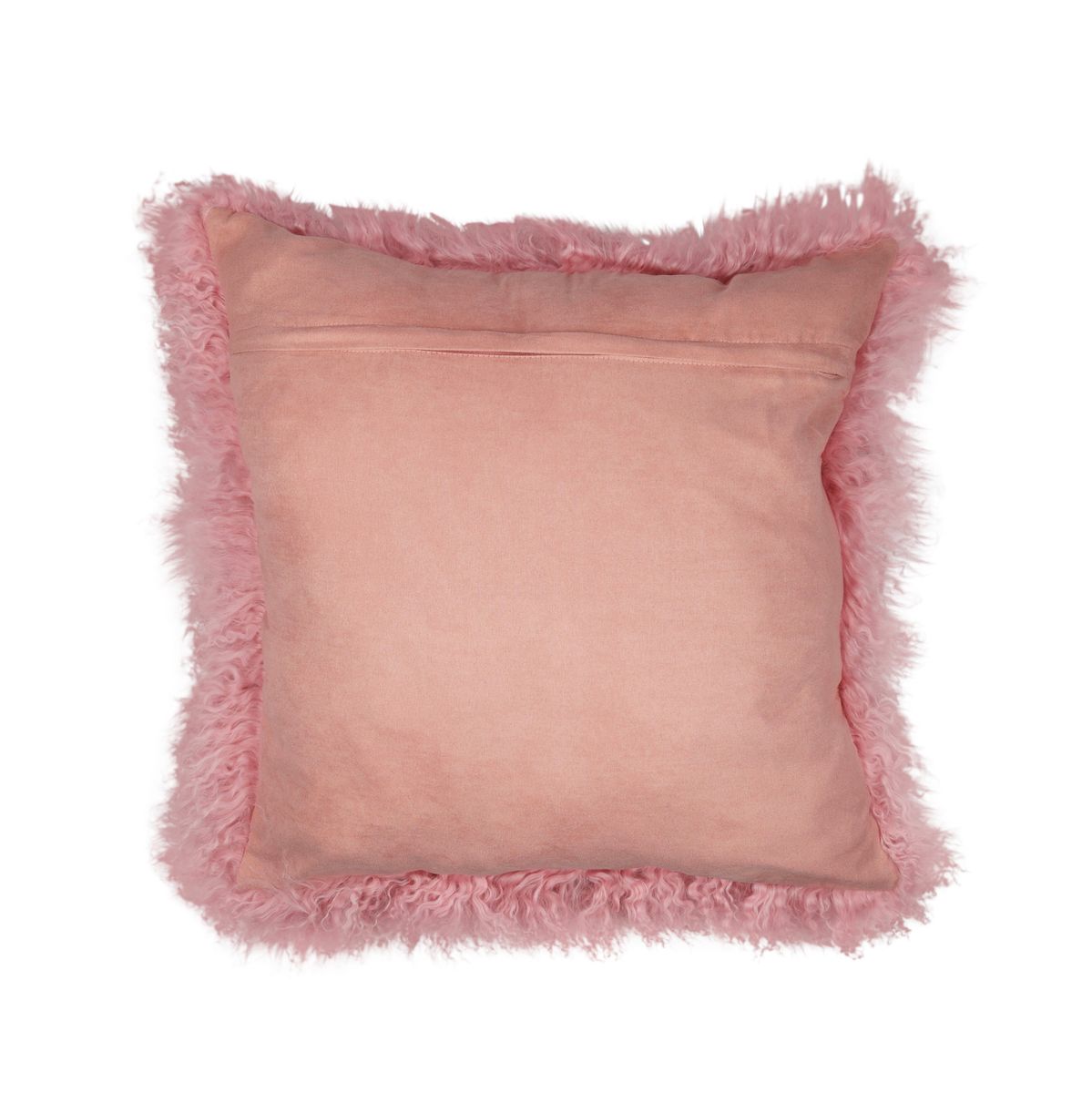 Coussin en peau de mouton tibétain | 50x50 cm Lady Pink
