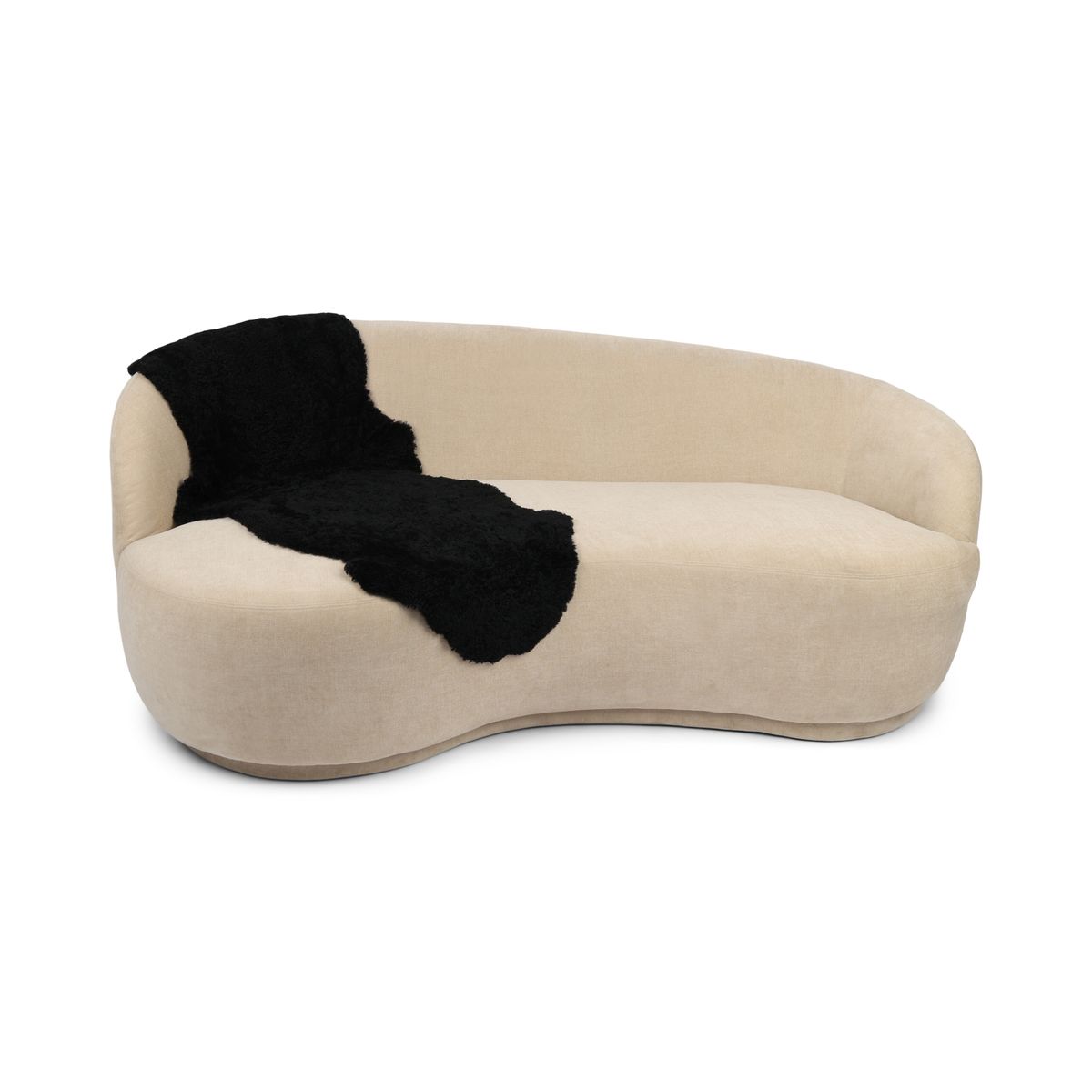 Double peau de mouton | Laine courte | Nouvelle-Zélande | 160x60 cm Noir