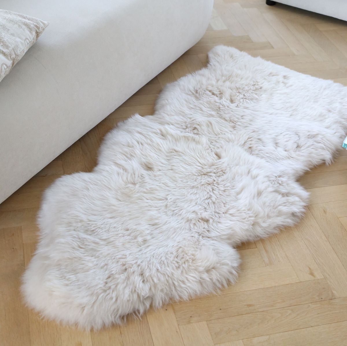 Peau de mouton de Nouvelle-Zélande à laine longue 115x60 cm Aubergine
