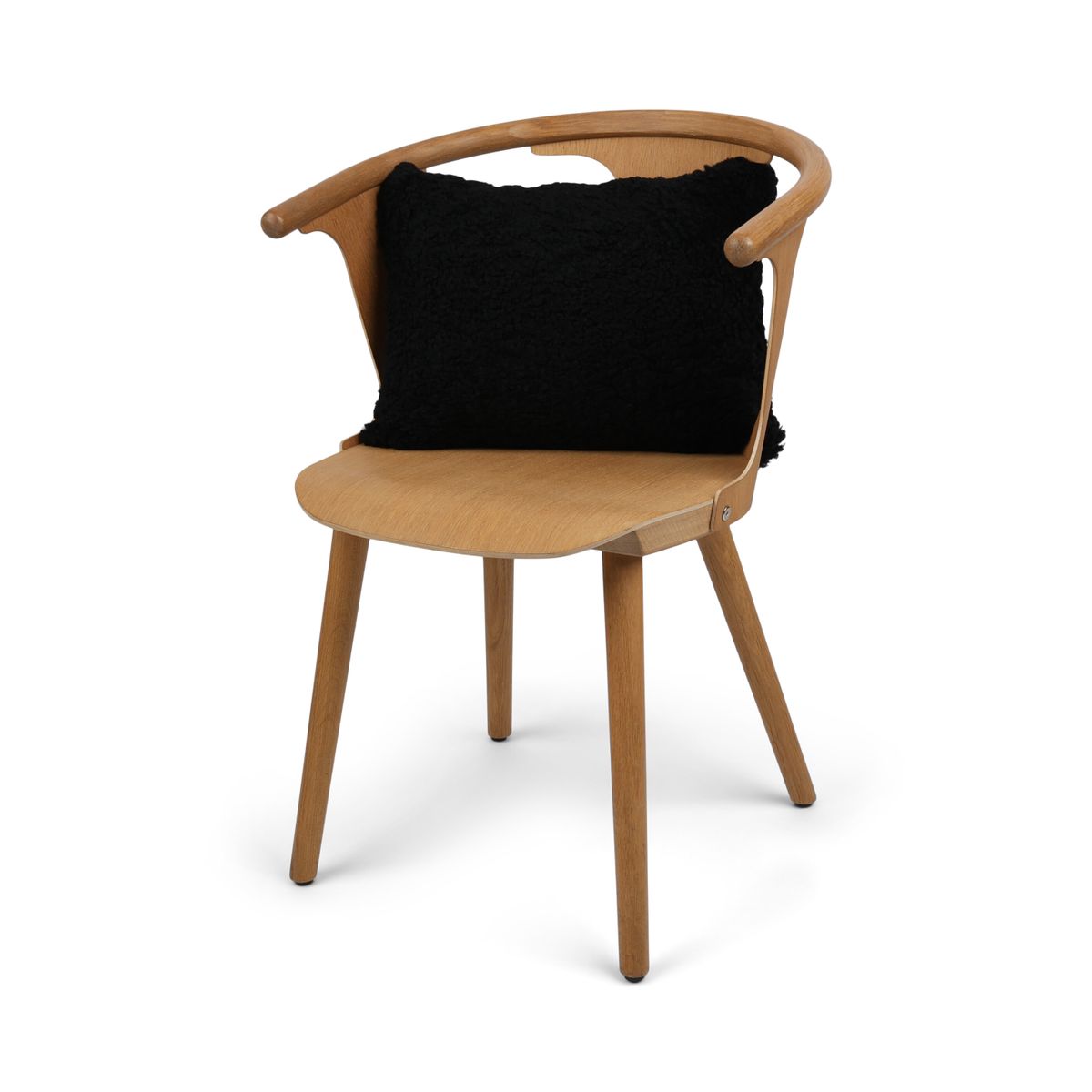 Coussin en peau de mouton | Laine courte | Nouvelle-Zélande | 35x45 cm Noir