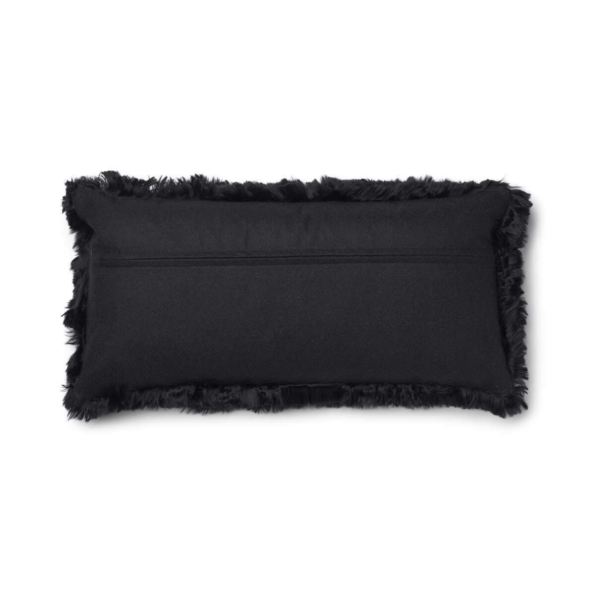 Coussin Alpaga | Laine longue Noir