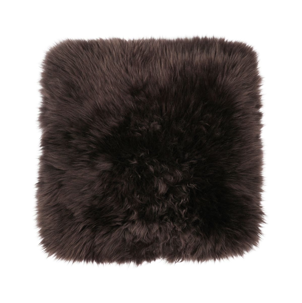 Dessus de siège en laine longue de Nouvelle-Zélande | 40 x 40 cm Chocolat