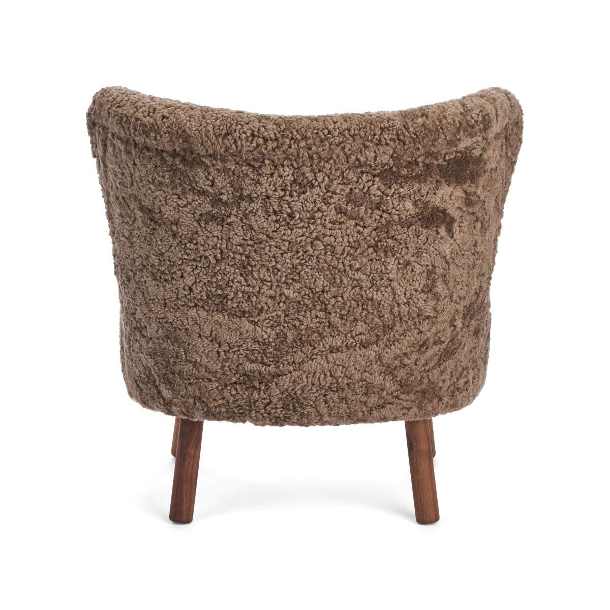 Fauteuil lounge Emil | Laine courte Taupe