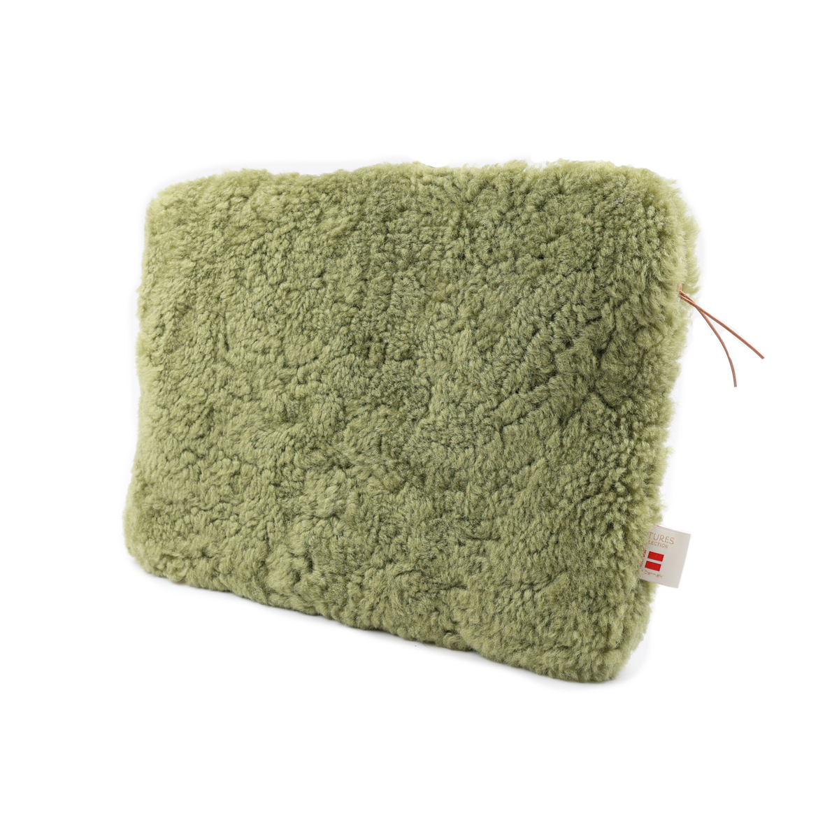 Housse d’ordinateur en peau de mouton | 36 × 28 cm Vert sauge