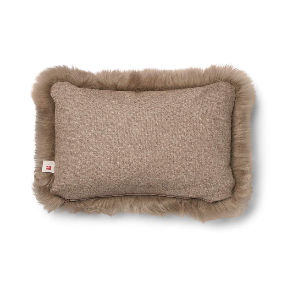 Coussin en peau de mouton longue laine - 34x52 cm