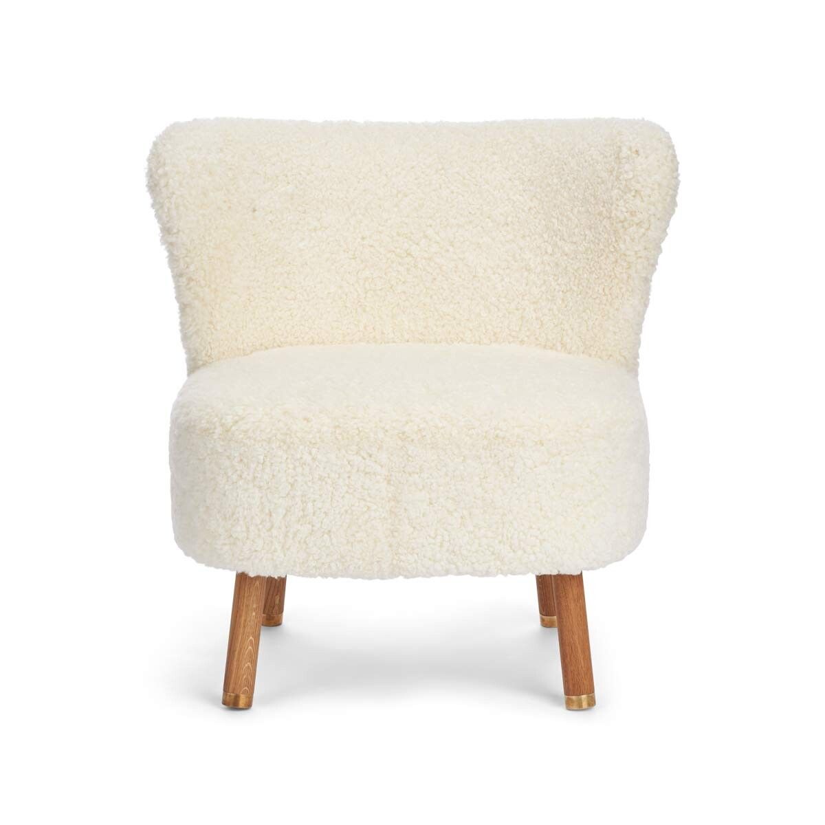 Fauteuil lounge Emil | Laine courte Ivoire