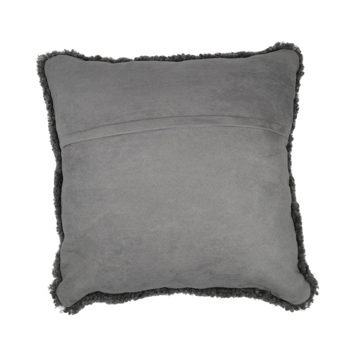 Coussin en peau de mouton | Laine courte | Nouvelle-Zélande | 40x40 cm Scandinavie Gris clair