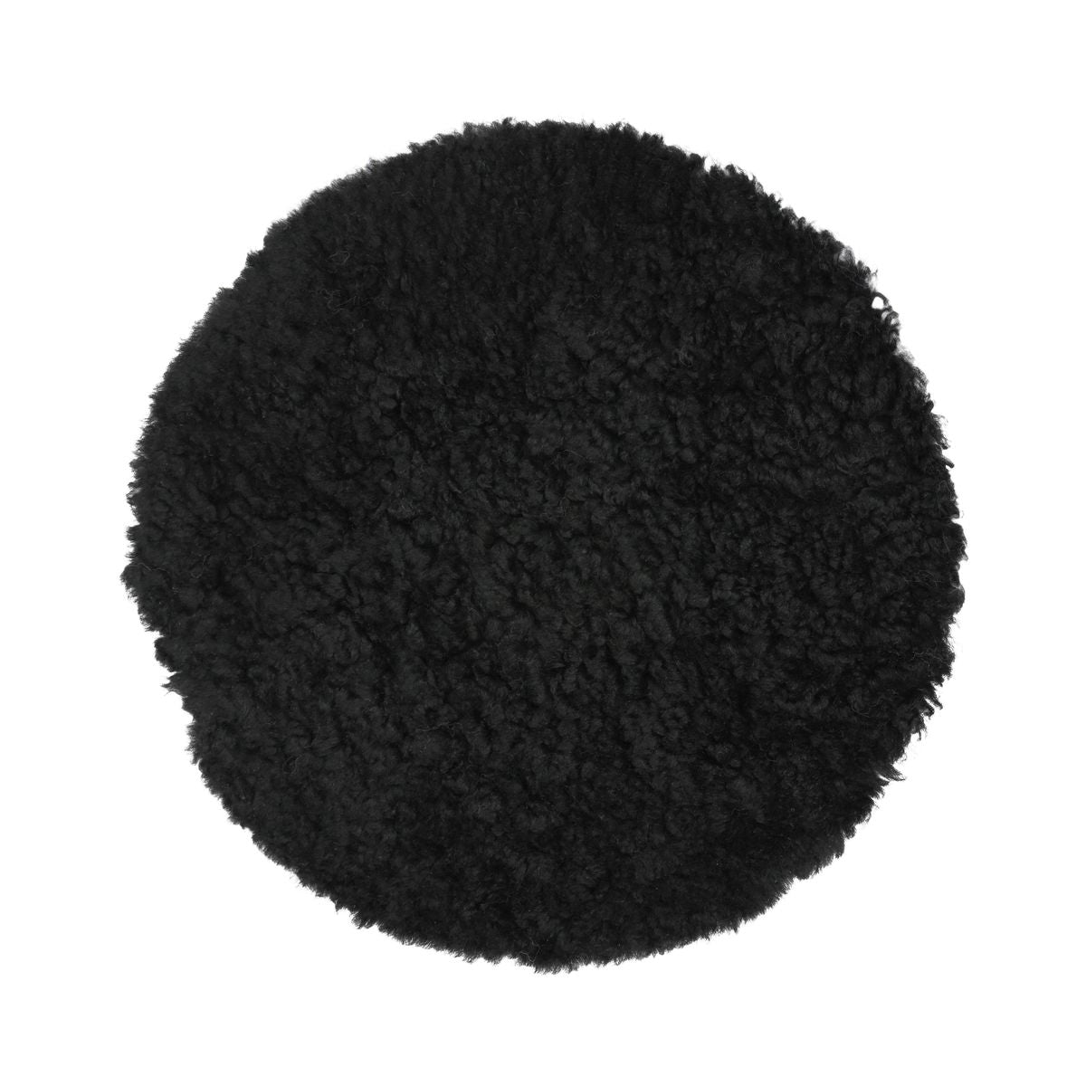 Dessus de siège en laine courte de Nouvelle-Zélande | Ø34 cm Noir