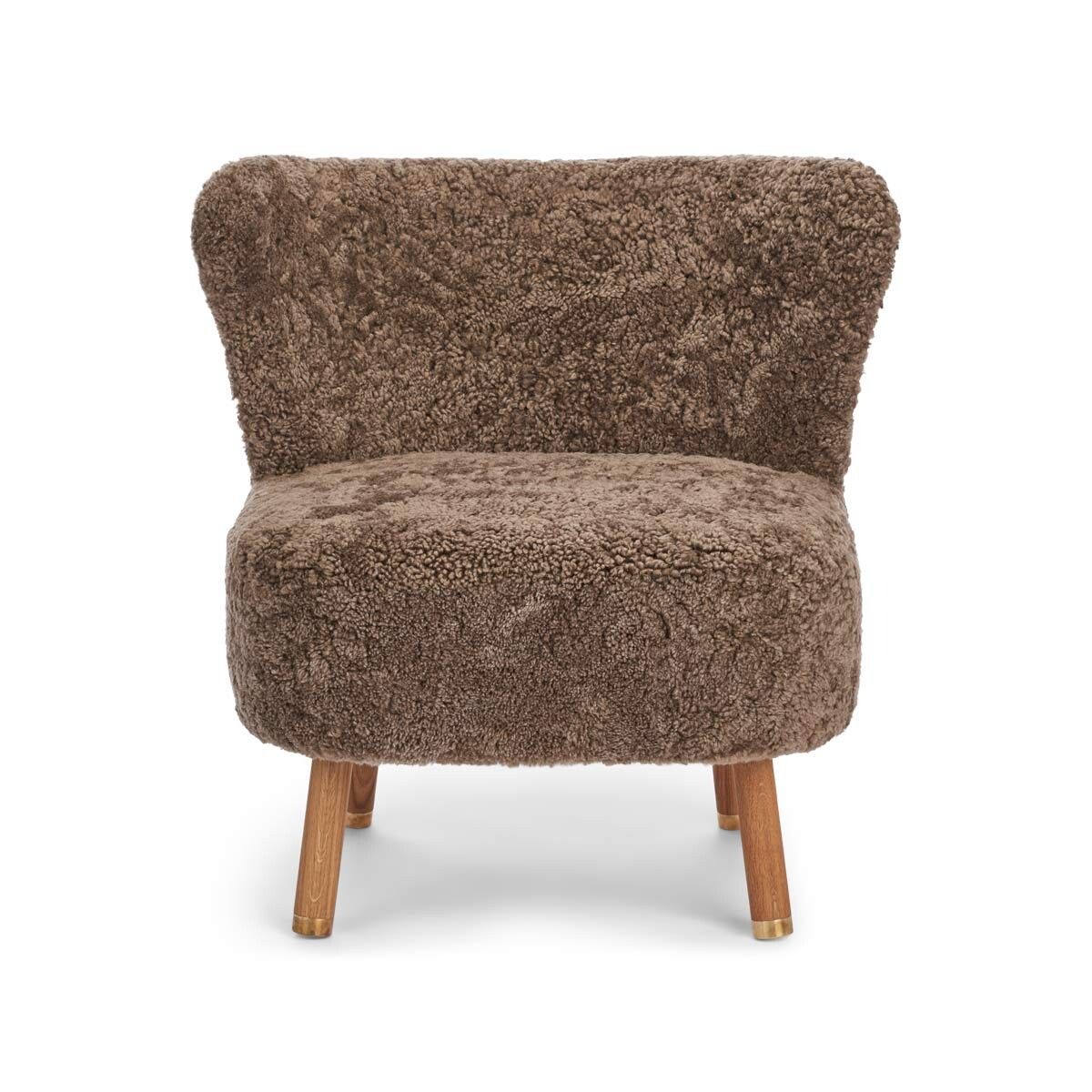 Fauteuil lounge Emil | Laine courte Taupe