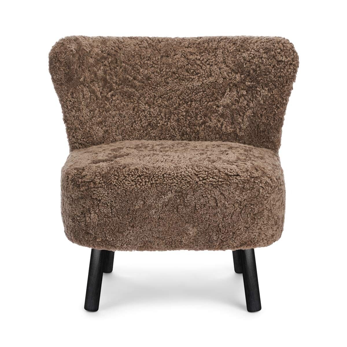 Fauteuil lounge Emil | Laine courte Taupe