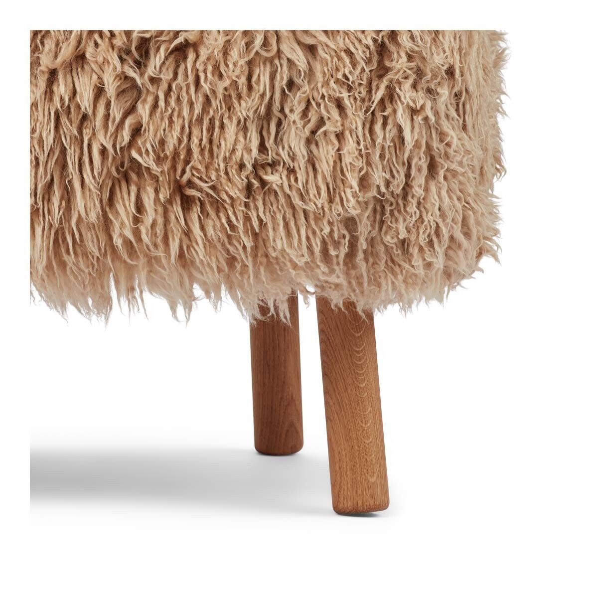 Repose-pieds Emily | Peau de mouton  | Laine longue Miel