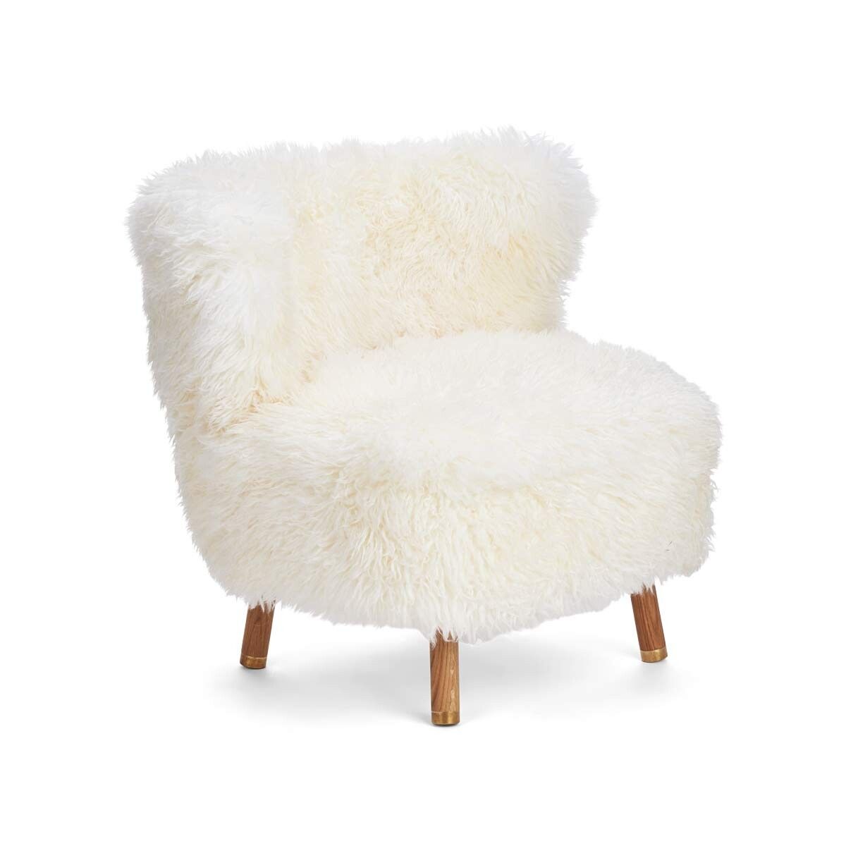 Fauteuil lounge Emil | Laine longue Blanche-Neige