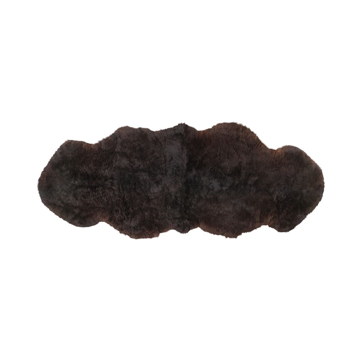 Tapis Double en Peau de Mouton | Islande | Laine Courte | 180x60 cm Noirâtre
