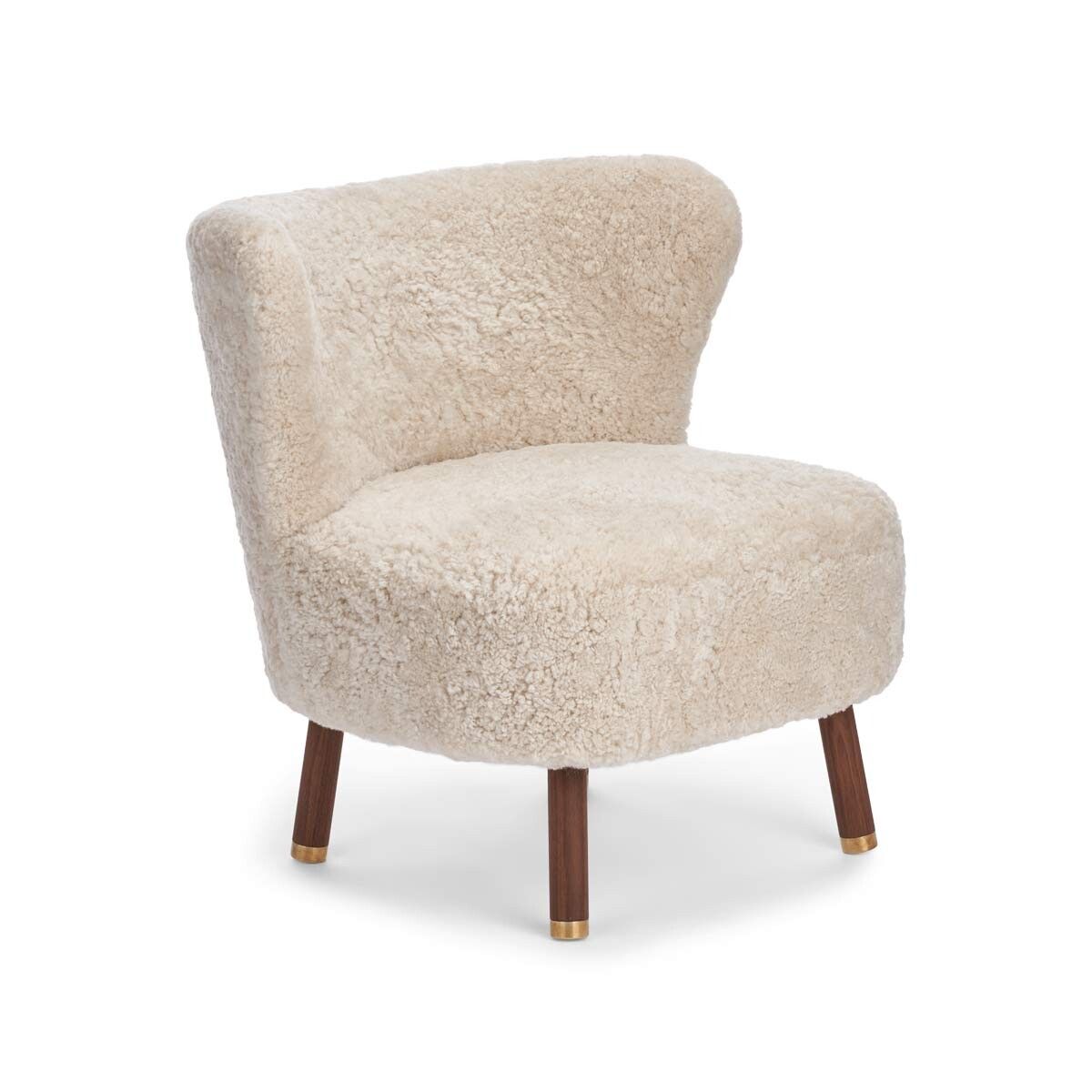 Emil Lounge Chair | Brass | Short Wool