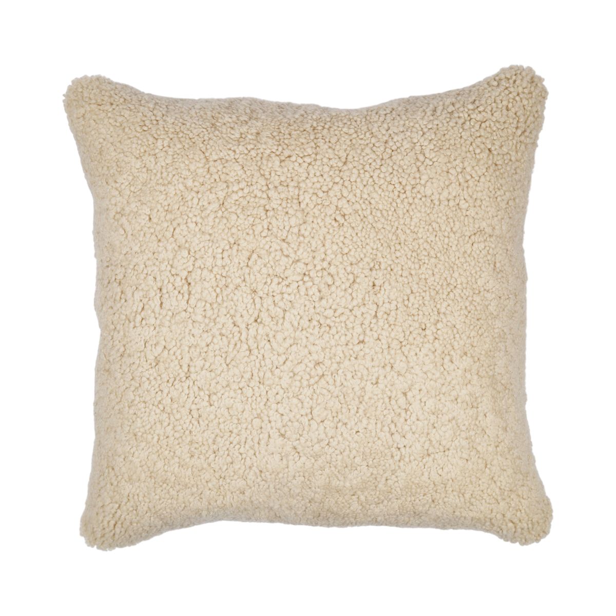 Coussin en peau de mouton | Laine courte | Nouvelle-Zélande | 50x50 cm Beige