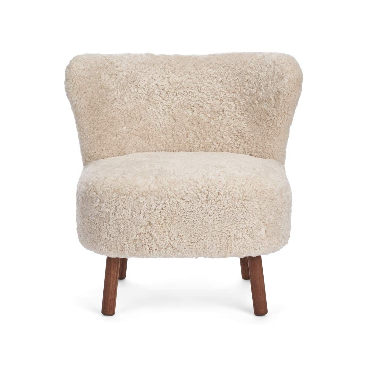 Fauteuil lounge Emil | Laine courte Perle