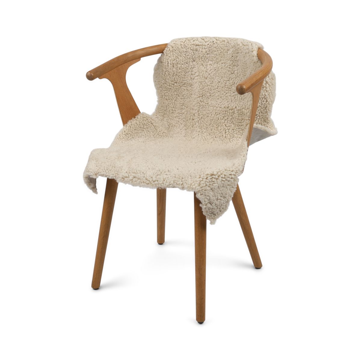 Peau de mouton bouclée à laine courte 100 x 60 cm Beige